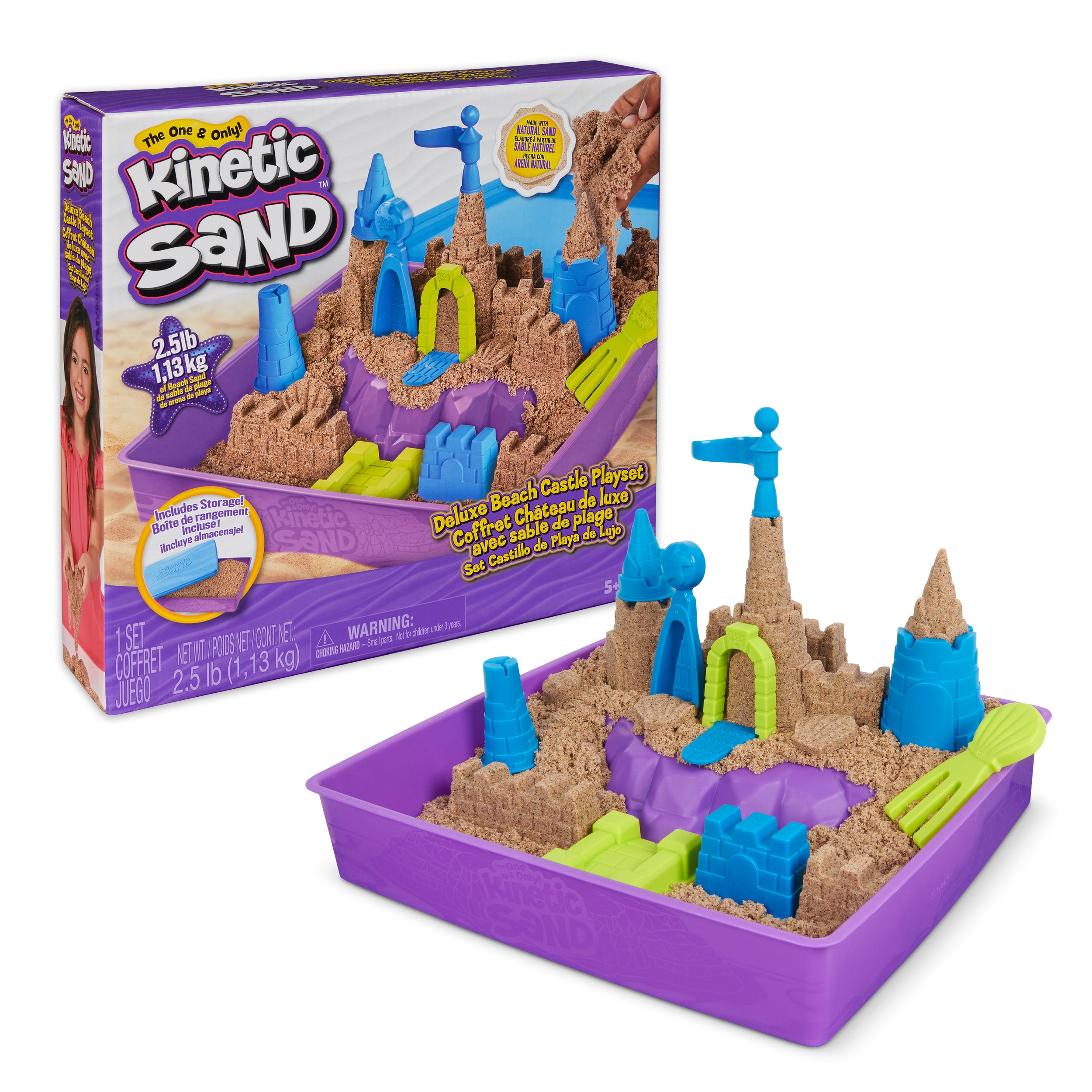 Sand, Deluxe Beach Castle Playset with 2.5lbs of Beach Sand