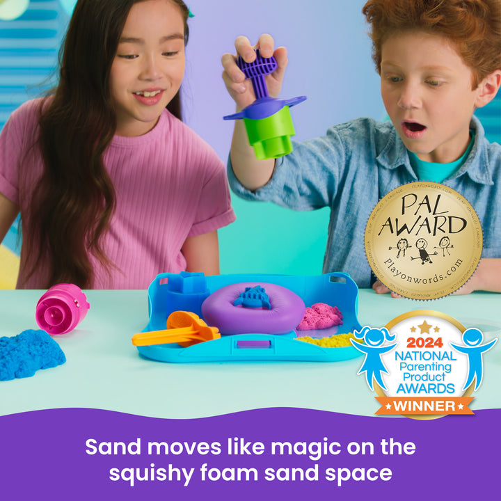 Kinetic Sand, SquishMotion with 1lb Pink, Yellow & Blue Play Sand