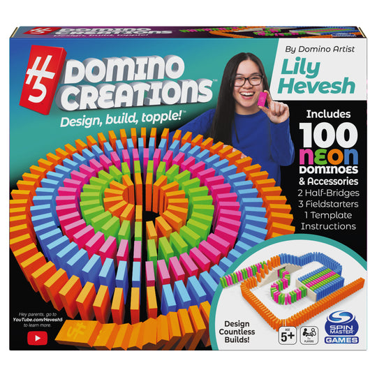 Lily Hevesh H5 Domino Creations 100-Piece Neon Dominoes Set