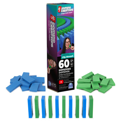 H5 Domino Creations, 60-Piece Neon Blue/Green Set
