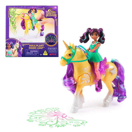 Unicorn Academy Ava & Plant Magic Leaf Figures