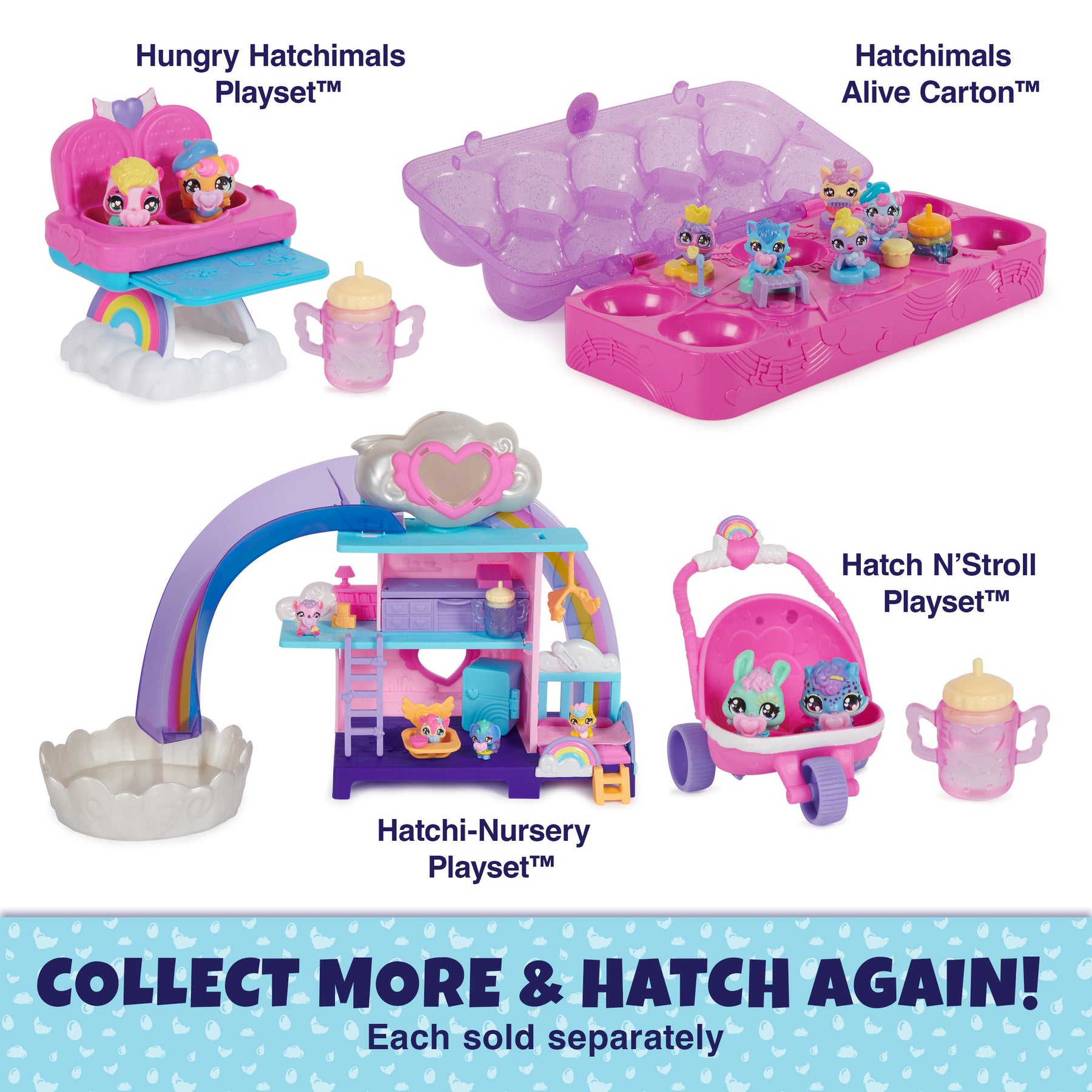 Tatching Toy Hatchimals Alive, Hatchi-Nursery Playset Toy with 4 Mini Figures in ...