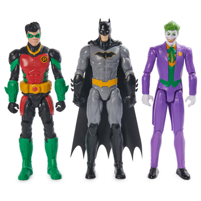 DC Comics, 12-Inch Action Figure 3-Pack (Batman, Robin, The Joker)