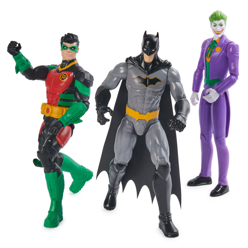 DC Comics, 12-Inch Action Figure 3-Pack (Batman, Robin, The Joker)