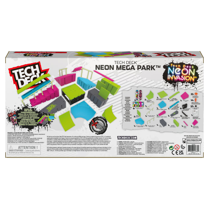 Tech Deck, Neon Mega Park X-Connect Creator, Customizable Glow-in