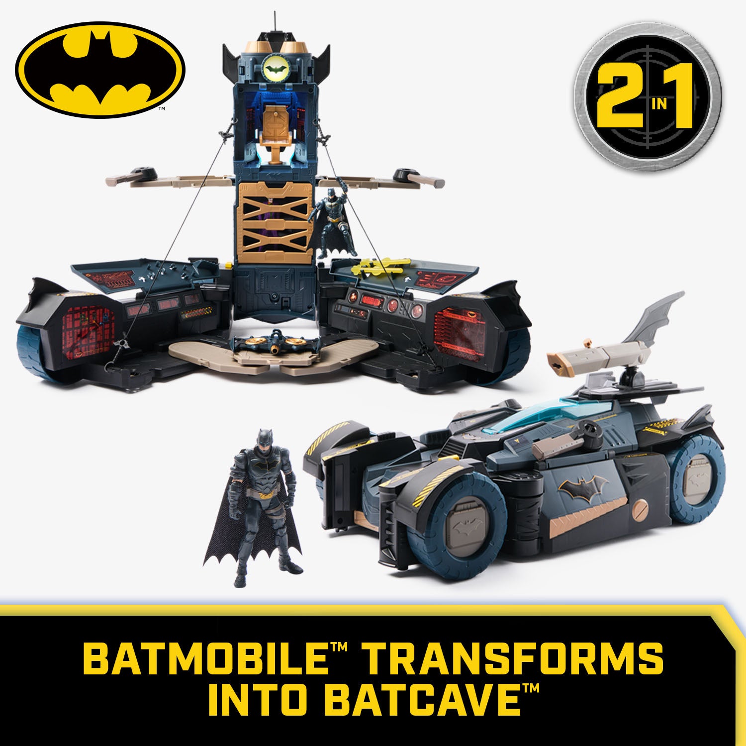 Batman, Ultimate Transforming Batmobile Playset, 2in1 Playset with