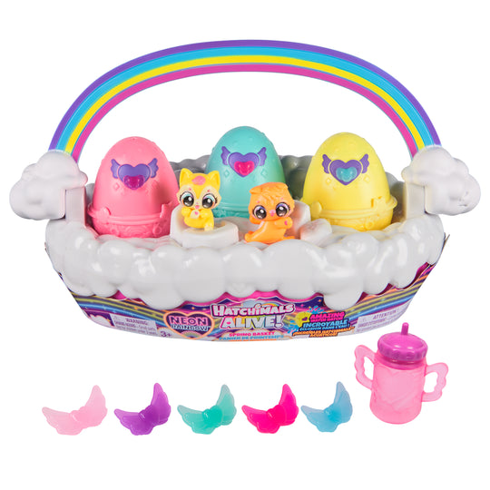 Hatchimals Alive, Neon Rainbow Spring Basket