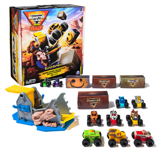 Monster Jam Mini Jams, Boneyard Blaster Mega Frenzy Playset
