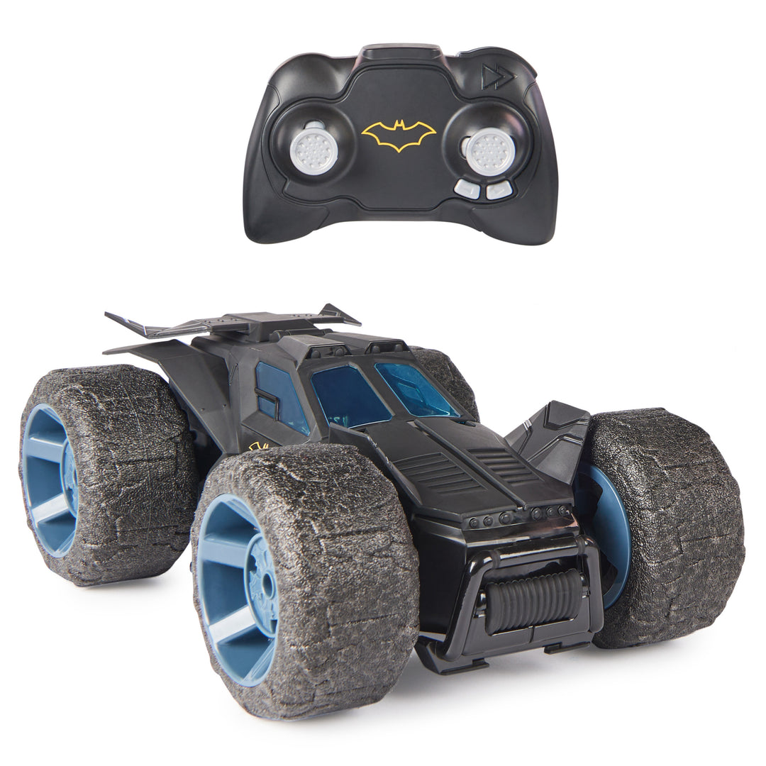 DC Comics Batman Stunt Force Batmobile Indoor Remote Control Car Turbo Boost Crazy Stunts Collectible Super Hero Kids Toys for Boys and Girls 4 Shop Spin Master