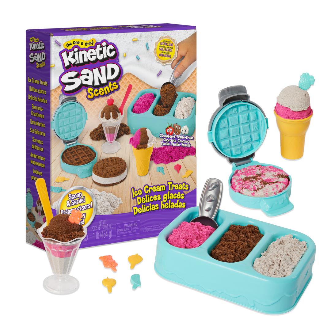 Kinetic Sand Scents, Ice Cream Treats Playset with 3 Colors