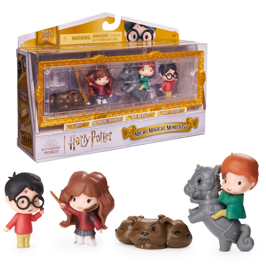 Wizarding World, Micro Magical Moments Harry, Hermione, Ron, and Fluffy Figure Set