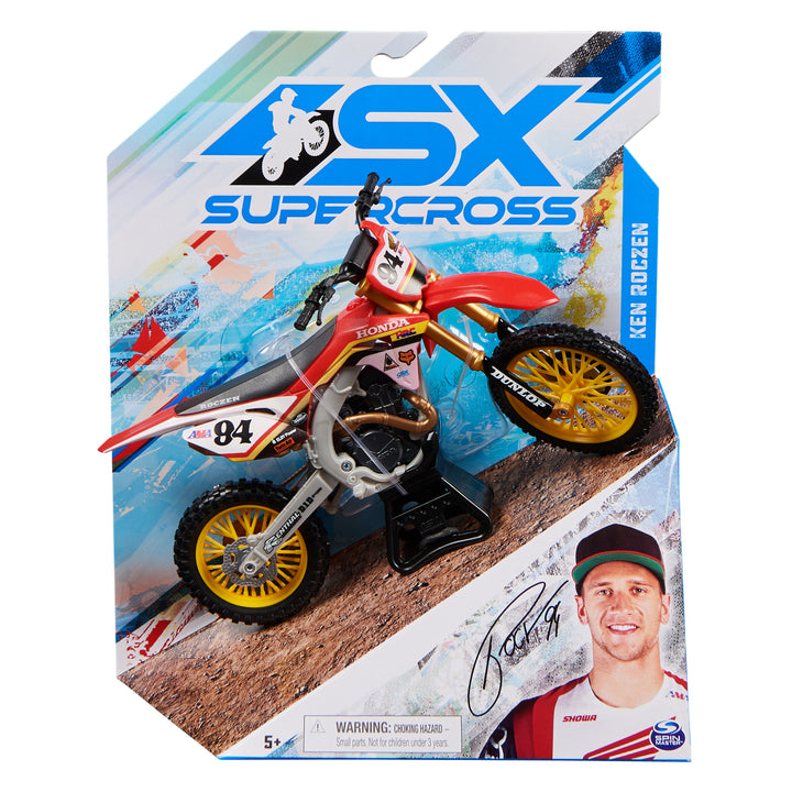 crossbike spielzeug Supercross, Authentic Ken Roczen 1:10 Scale Collector Die-Cast Toy  Motorcycle Replica with Race Stand, For Collectors and Kids Age 5 and Up –  Shop Spin Master