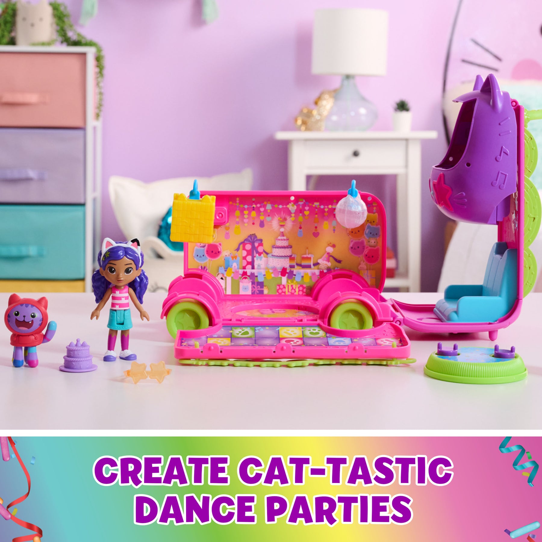 Gabby s Dollhouse Celebration Party Bus Transforming Playset With gabby-s-dollhouse-celebration-party-bus-transforming-playset-with