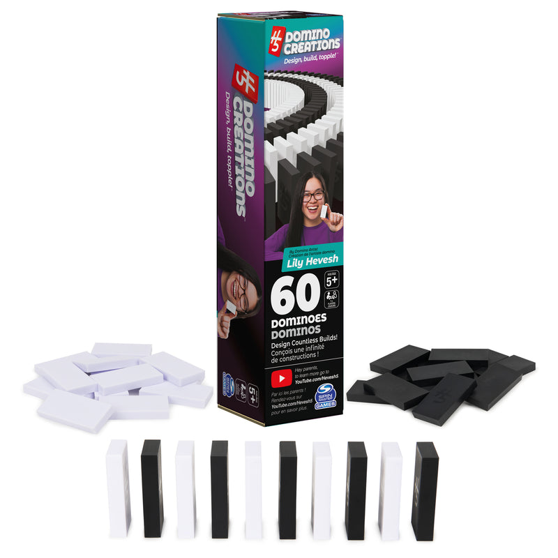 H5 Domino Creations, 60-Piece Black/White Set