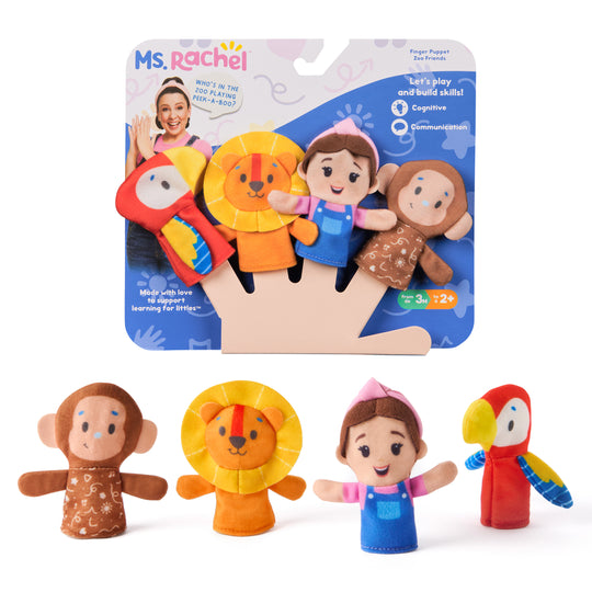 Ms. Rachel Finger Puppets Zoo Friends 4-Pack