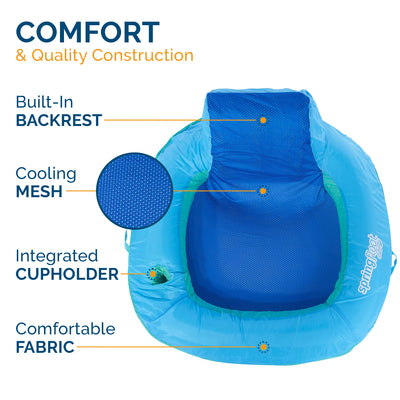 Spring Float SunSeat Inflatable Floating Chair with Hyper-Flate Valve